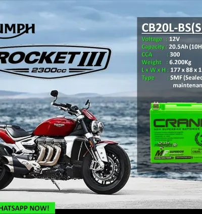 Crank1 CB20L-BS (SMF) Battery